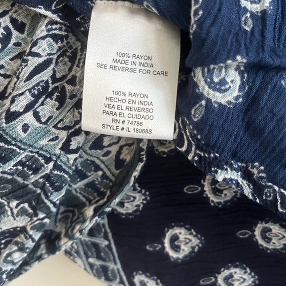 Patrons of Peace Blue Crop Top - Large - Picture 6 of 7